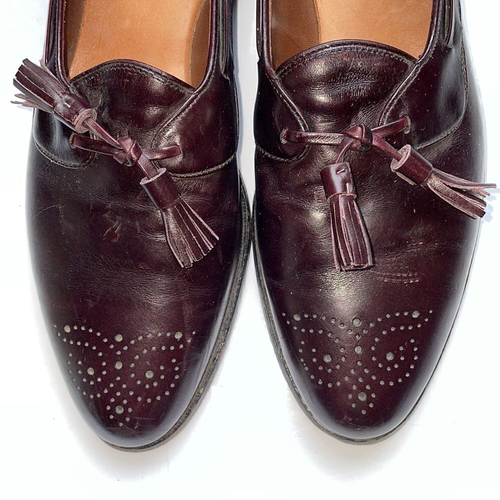Allen Edmonds Windham burgundy leather‎ oxford type slip on dress shoes